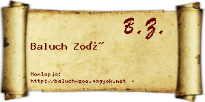 Baluch Zoé névjegykártya
